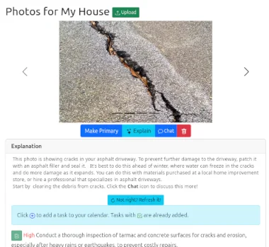 Sample screenshot of image analysis.